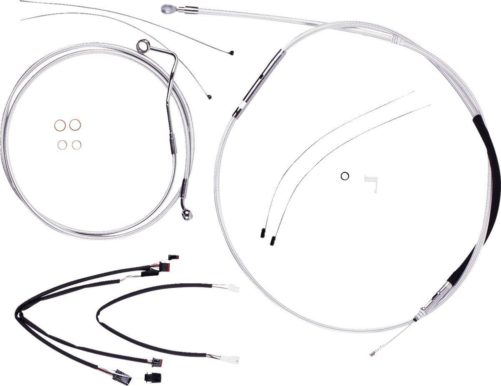 Magnum Shielding Sterling Chromite II Designer Handlebar Cable Install Kit For Harley Davidson FLTRK 1868 2021-2024 38 - 43cm (15" - 17") - Chrome Clear-Coated