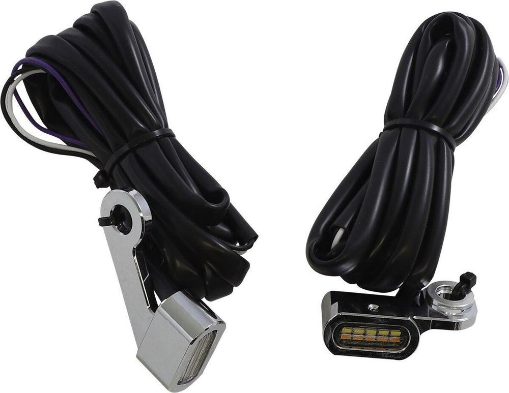 Drag Specialties LED Handlebar Marker Lights For Harley Davidson XL 1200 C 2014-2020 Chrome Clear