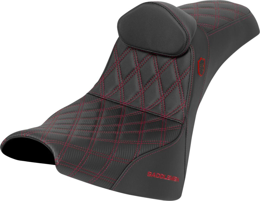 Saddlemen Pro Series SDC Performance Grip Seat For Harley Davidson FXBB 1750 ABS 2018-2020 Gripper - Black/Red
