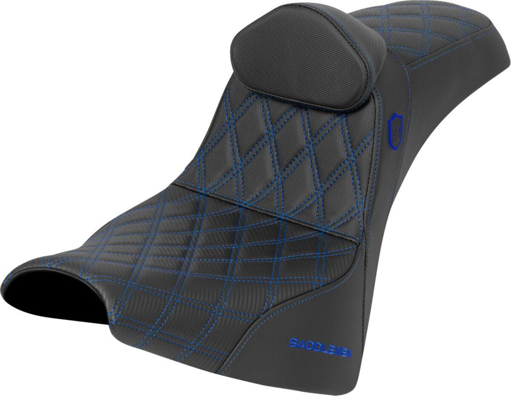 Saddlemen Pro Series SDC Performance Grip Seat For Harley Davidson FXBB 1750 ABS 2018-2020 Gripper - Black/Blue