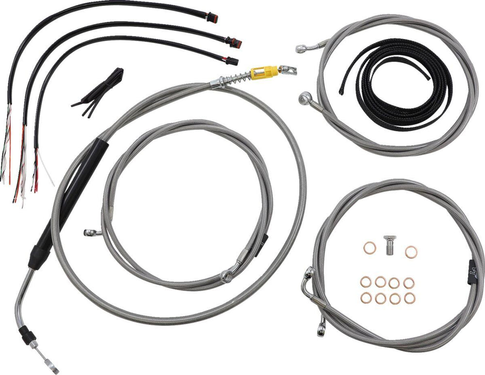 LA Choppers Handlebar Cable/Brake Hose Kit For Harley Davidson FLH 1868 ABS 2021 45.5 cm - 51 cm (18" - 20") - Clear-Coated