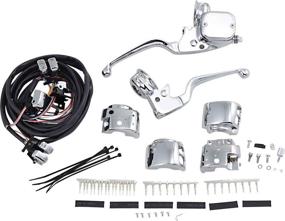 Drag Specialties Handlebar Control Kit with Mechanical Clutch For Harley Davidson FLHR 1340 1996-1998 - Chrome