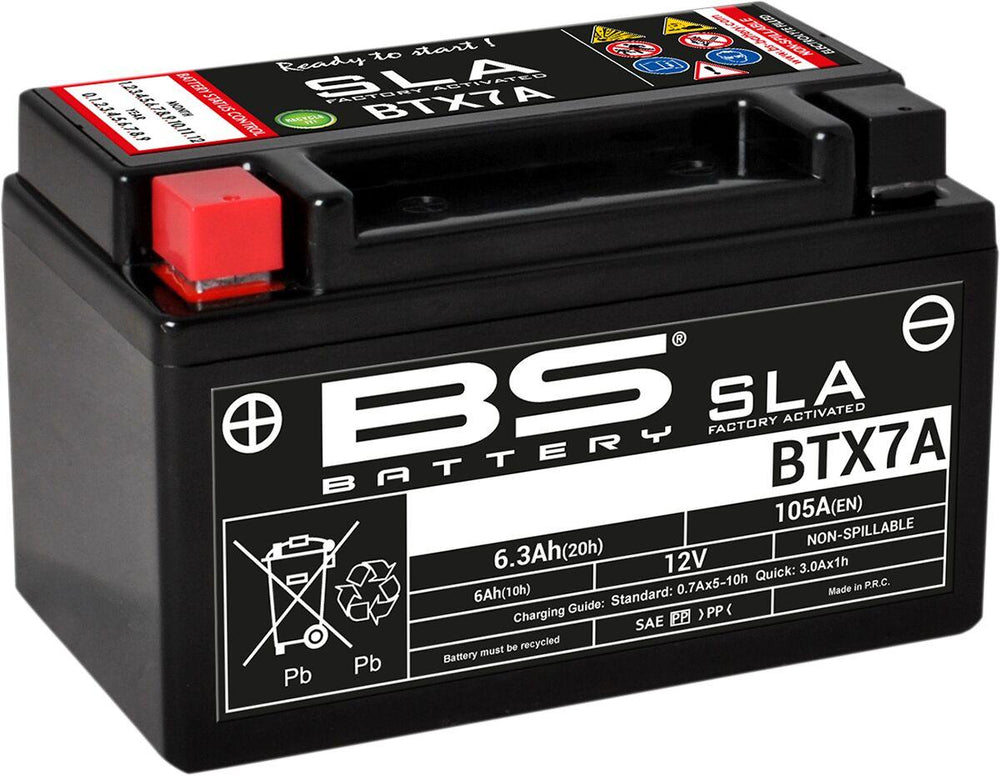 BS Battery SLA AGM Battery For Kymco Agility 125 2006-2016 - Black