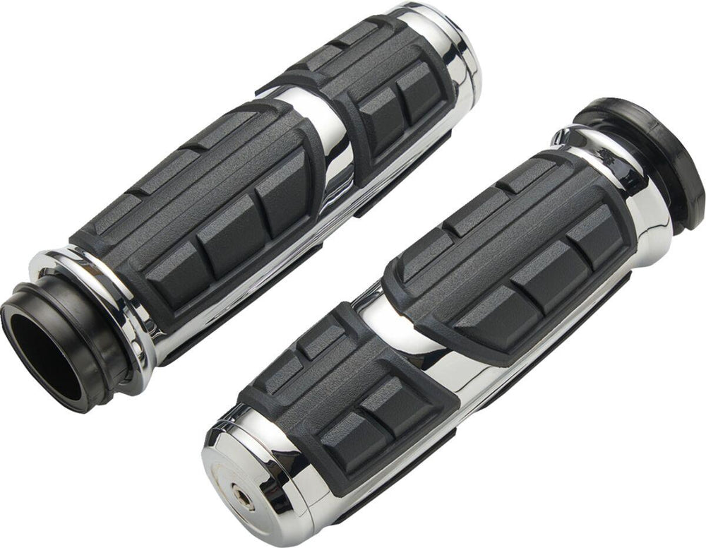 Ciro Chicane Grips For Harley Davidson FLDE 1750 ABS 2018-2020 - Chrome