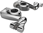 Ciro Extended Engine Guard Highway Peg Hingeless Mounting Clamp Kit - Chrome