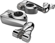Ciro Extended Engine Guard Highway Peg Hingeless Mounting Clamp Kit - Chrome