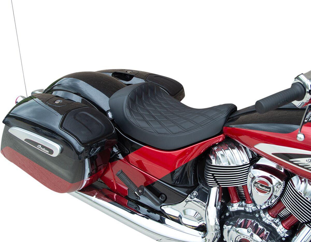 Drag Specialties Solo Seat For Indian Chief 111 2014-2020 Black Stitching Double Diamond - Black