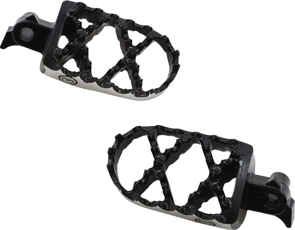 Moose Racing Hybrid Foot Pegs For Gas Gas EC125 1997-2010 - Black/Silver
