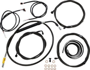 LA Choppers Complete Plug-and-Play Braided Cable Kit For Harley Davidson FLH 1868 ABS 2021 38 cm - 43 cm (15" - 17") - Black/Clear-Coated