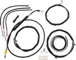 LA Choppers Complete Black Vinyl Braided Handlebar Cable/Brake Hose Kit For Harley Davidson FLHR 1750 ABS 2021-2022 45.5 cm - 51 cm (18" - 20") - Black/Clear-Coated