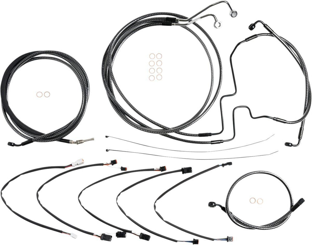 Magnum Shielding KarbonFibr Designer Handlebar Cable Install Kit For Harley Davidson FLHRXS 1750 2017-2018 30.5 - 35.5cm (12" - 14") - Carbon Fiber Silver