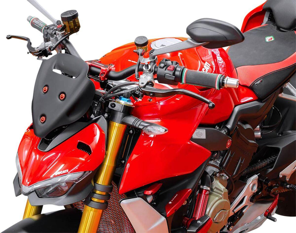 WRS Windscreen For Ducati Streetfighter V4 1100 ABS 2020-2024 25 cm (9-7/8") - Black