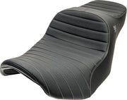 Slyfox Chariot Seat For Harley Davidson FLHRXS 1868 ABS 2024-2025 Classic Stitch Silver Logo - Black