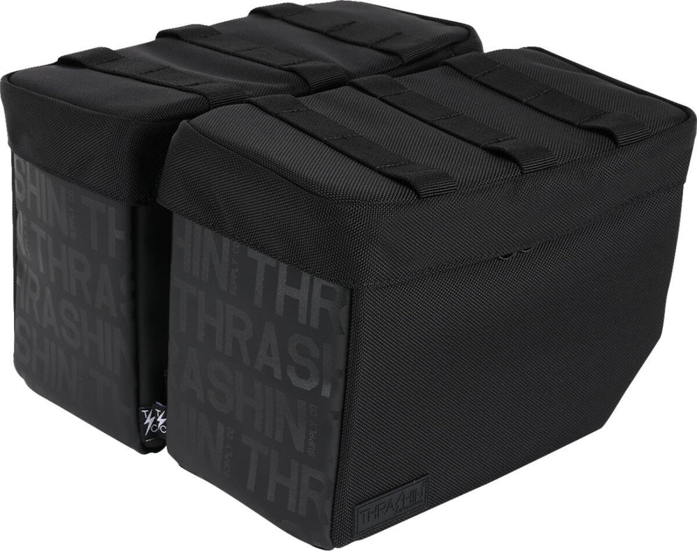 Thrashin Supply Co Essential Base Saddlebags - Black/Orange