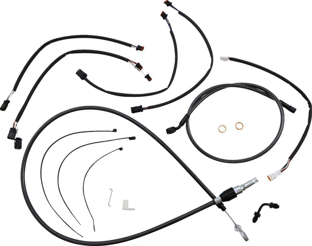 Magnum Shielding  Pearl Designer Handlebar Cable Install Kit For Harley Davidson FXFB 1750 2018-2019 30.5 - 35.5cm (12" - 14") - Black