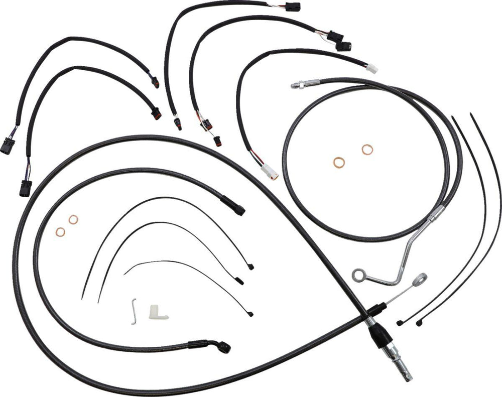 Magnum Shielding  Pearl Designer Handlebar Cable Install Kit For Harley Davidson FLHRXS 1868 2021-2024 38 - 43cm (15" - 17") - Black