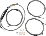 LA Choppers Standard Stainless Braided Handlebar Cable/Brake Hose Kit For Harley Davidson FLH 1868 ABS 2021 30.5 cm - 35.5 cm (12" - 14") - Silver