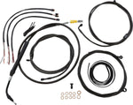 LA Choppers Complete Midnight Braided Handlebar Cable/Brake Hose Kit For Harley Davidson FLH 1868 ABS 2021 45.5 cm - 51 cm (18" - 20") - Black/Clear-Coated
