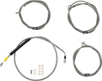 LA Choppers Standard Stainless Braided Handlebar Cable/Brake Hose Kit For Harley Davidson FLH 1868 ABS 2021 45.5 cm - 51 cm (18" - 20") - Clear-Coated