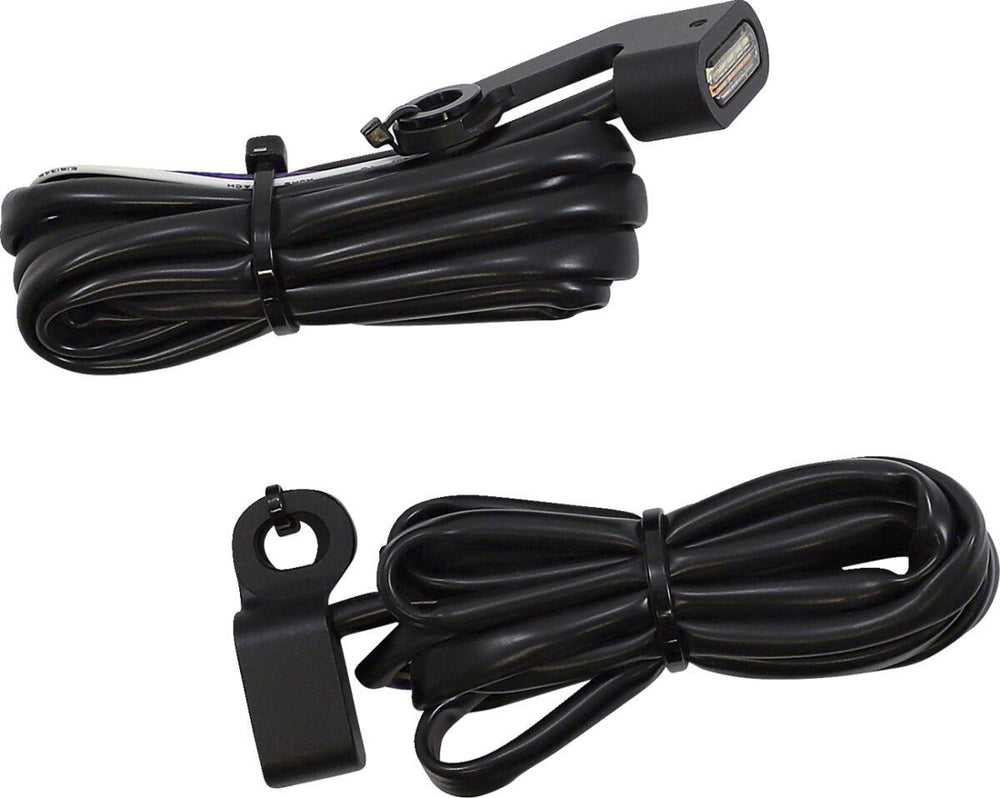 Drag Specialties LED Handlebar Marker Lights For Harley Davidson FLHR 1584 - Black Clear