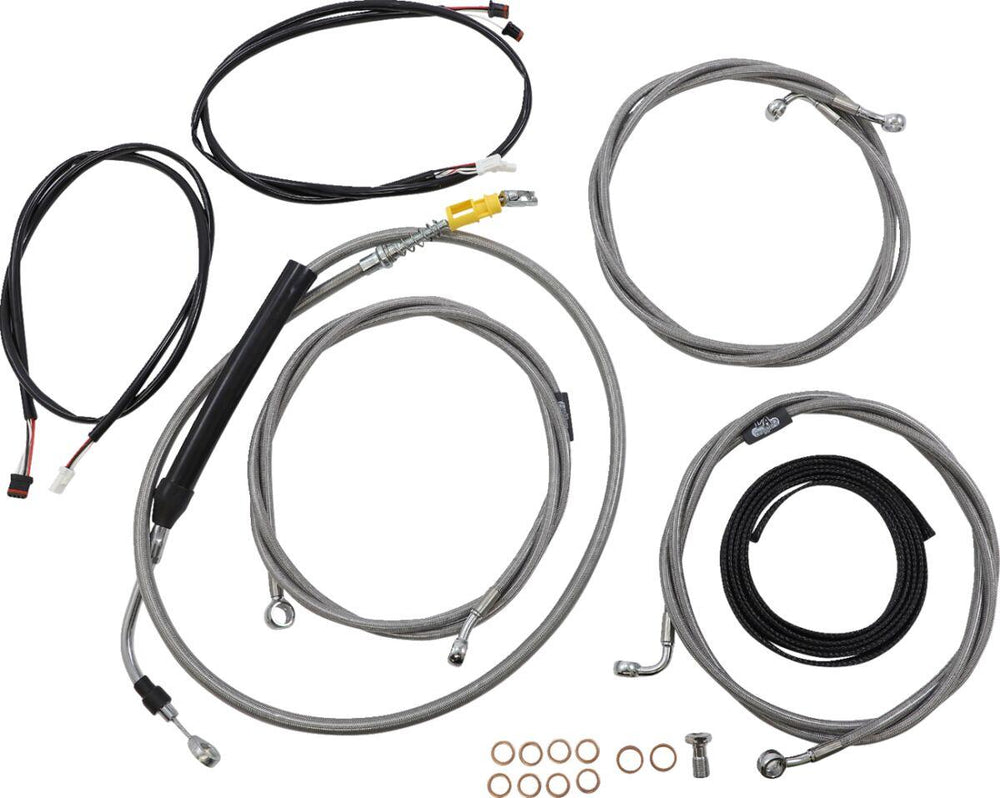 LA Choppers Complete Plug-and-Play Cable Kit For Harley Davidson FLH 1868 ABS 2021 30.5 cm - 35.5 cm (12" - 14") - Clear-Coated