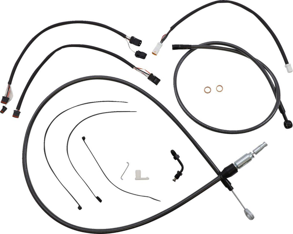 Magnum Shielding Pearl Designer Handlebar Cable Install Kit For Harley Davidson FLDE 1750 2018-2020 38 - 43cm (15" - 17") - Black
