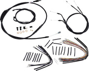 Burly Complete Vinyl Handlebar Cable/Line Kit for Ape Hangers For Harley Davidson FXDWG 1584 2007-2011 35.5cm (14") - Black