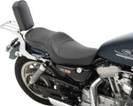Drag Specialties Low-Profile Double Bucket 2 Up Vinyl Seat For Harley Davidson XL 1200 C 1996-2003 Mild Stitched - Black
