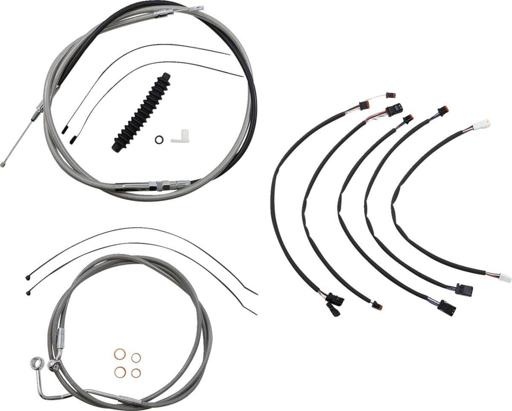 Magnum Shielding XR Handlebar Cable Install Kit For Harley Davidson FLHRXS 1868 2021-2024 38 - 43cm (15" - 17") - Chrome Clear-Coated