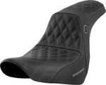 Saddlemen Pro Series SDC Performance Black Gripper Lumbar Grip Seat For Harley Davidson FLSB 1750 2018-2021 - Black/Grey