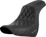 Saddlemen Pro Series SDC Performance Black Gripper Lumbar Grip Seat For Harley Davidson FLSB 1750 2018-2021 - Black/Grey