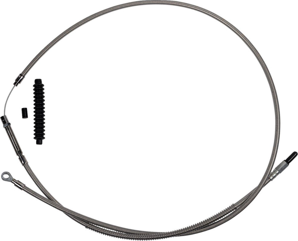 Barnett Stainless Steel Clutch Cable For Harley Davidson FLHFB 1868 2023 +25.4 cm (10") - Silver