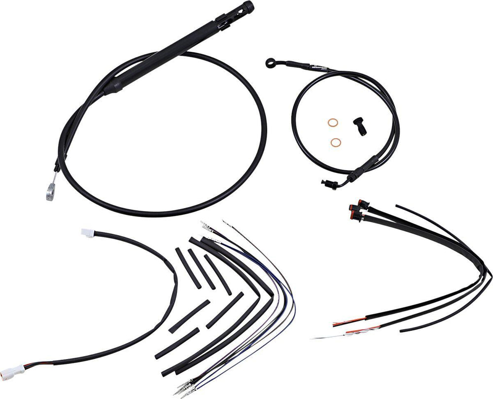 Burly Cable Line Kit for Ape Hanger Handlebars For Harley Davidson FLSB 1750 2019-2024 35.5cm (14") - Black