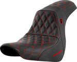 Saddlemen Pro Series SDC Performance Black Gripper Lumbar Grip Seat For Harley Davidson FLSB 1750 2018-2021 - Black/Red