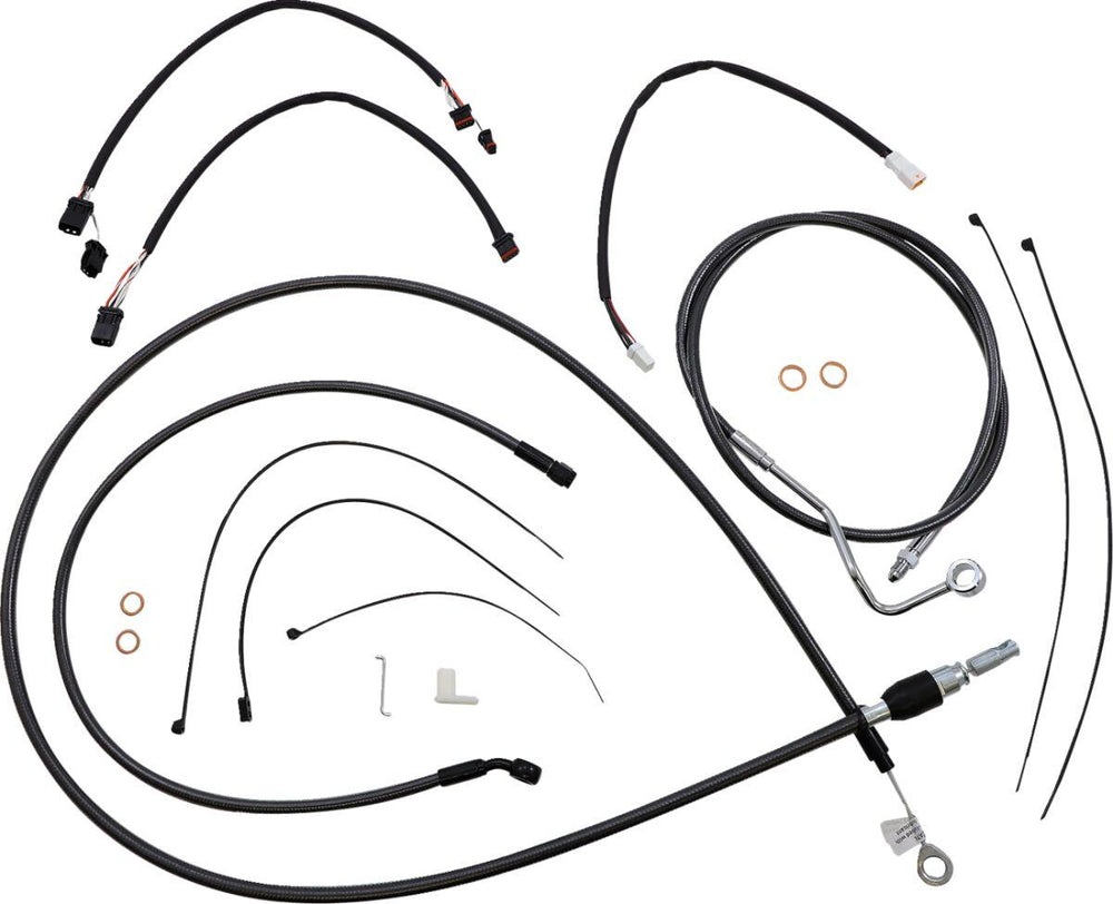 Magnum Shielding  Pearl Designer Handlebar Cable Install Kit For Harley Davidson FLHR 1750 2021-2022 38 - 43cm (15" - 17") - Black