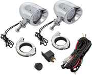Show Chrome 2-3/8" LED Driving Light Kit For Suzuki S 50 Boulevard 2005-2009 Chrome Clear