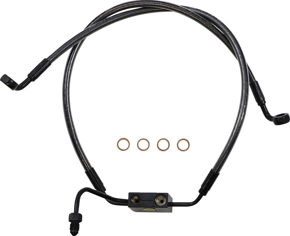 Magnum Shielding Designer Series Brake Hose Kit For Harley Davidson FXDF 1584 2012 Front Lower - Black Black Pearl