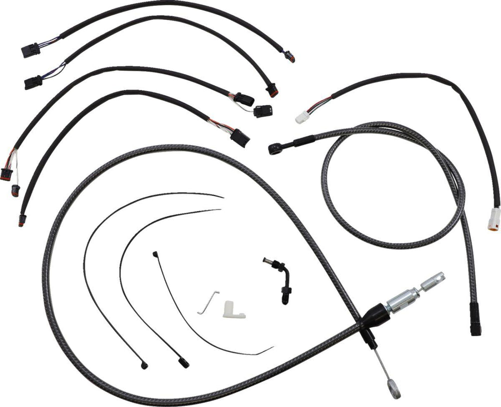 Magnum Shielding KarbonFibr Designer Handlebar Cable Install Kit For Harley Davidson FLDE 1750 2018-2020 38 - 43cm (15" - 17") - Carbon Fiber Silver