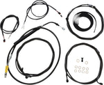 LA Choppers Midnight Complete Plug-and-Play Cable Kit For Harley Davidson FLHR 1750 ABS 2021-2022 30.5 cm - 35.5 cm (12" - 14") - Black/Clear-Coated