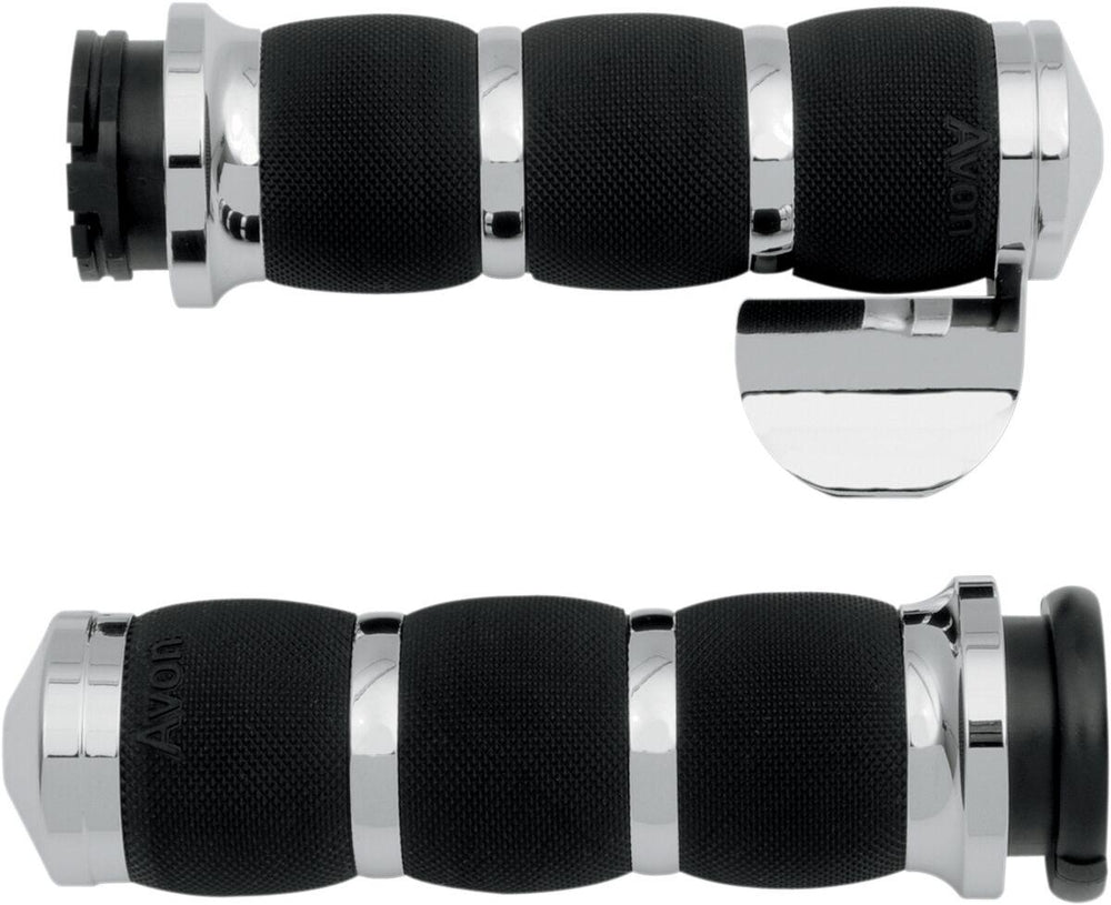 Avon Grips 3-Ring Air Cushioned Grips For Harley Davidson FLD 1690 2012-2013 - Black Chrome
