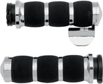 Avon Grips 3-Ring Air Cushioned Grips For Harley Davidson FLD 1690 2012-2013 - Black Chrome