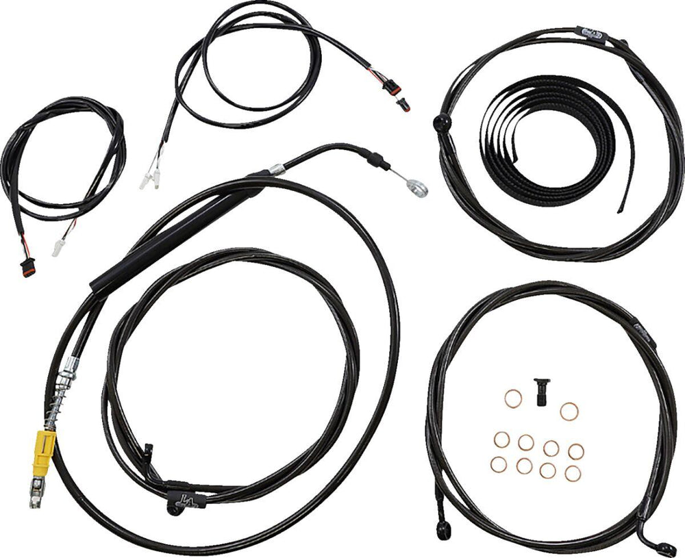 LA Choppers Complete Plug-and-Play Cable Kit For Harley Davidson FLHR 1750 ABS 2021-2022 Standard - Black/Clear-Coated