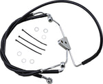 Drag Specialties Extended Length Vinyl Brake Hose Kit For Harley Davidson FLHR 1584 2008 Front - Black