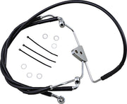 Drag Specialties Extended Length Vinyl Brake Hose Kit For Harley Davidson FLHR 1584 2008 Front - Black