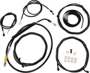 LA Choppers Complete Plug-and-Play Cable Kit For Harley Davidson FLH 1868 ABS 2021 38 cm - 43 cm (15" - 17") - Black/Clear-Coated