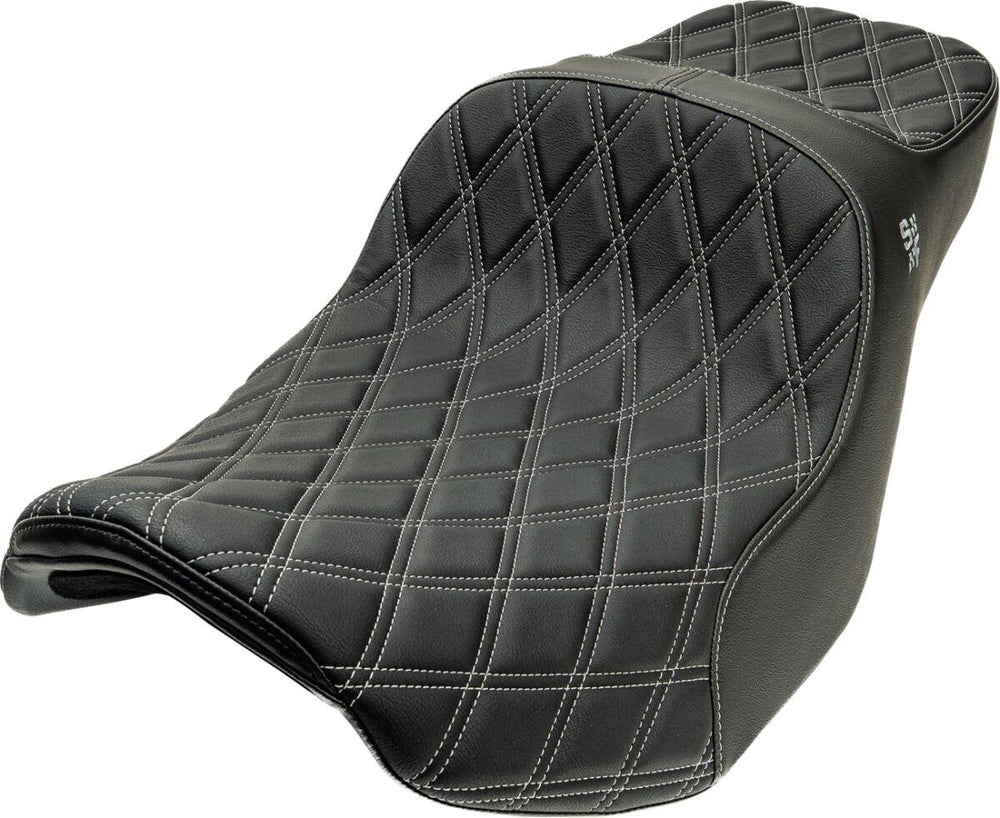 Slyfox Chariot Seat For Harley Davidson FLHX 1923 ABS 2024-2026 Double Diamond/Silver Logo - Black