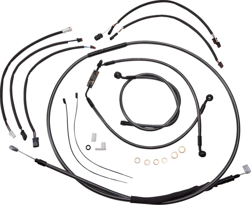 Magnum Shielding KarbonFibr Designer Handlebar Cable Install Kit For Harley Davidson FLTRK 1868 2024 30.5 - 35.5cm (12" - 14") - Carbon Fiber Silver