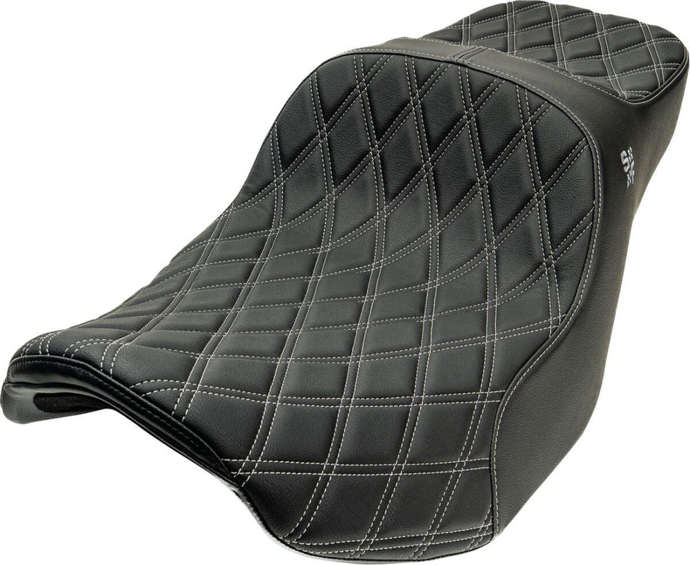 Slyfox Chariot Seat For Harley Davidson FLHRXS 1868 ABS 2024-2025 Double Diamond/Silver Logo - Black