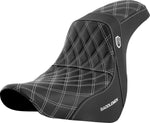 Saddlemen Pro Series SDC Performance Black Gripper Lumbar Grip Seat For Harley Davidson FLSB 1750 2018-2021 - Black/White