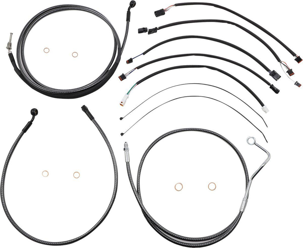 Magnum Shielding KarbonFibr Designer Handlebar Cable Install Kit For Harley Davidson FLHRXS 1750 2017-2018 38 - 43cm (15" - 17") - Carbon Fiber Silver